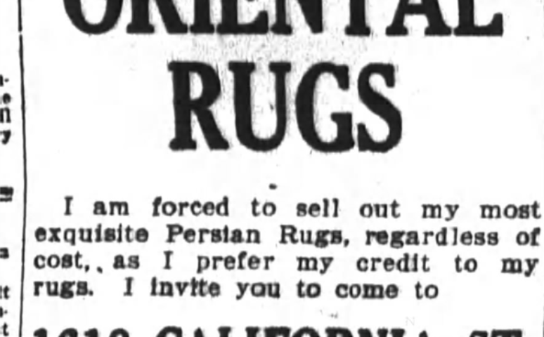 Advertisement for Persian Rugs